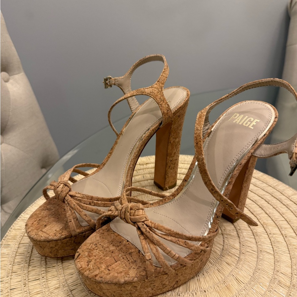 PAIGE Cork Platform Heels